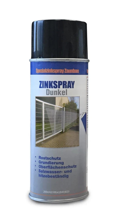 Zinkspray 400 ml Dunkel Spraydose für Schnittkanten am Doppelstabmattenzaun